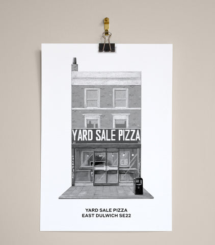 YARD SALE PIZZA EAST DULWICH SE22 B&W